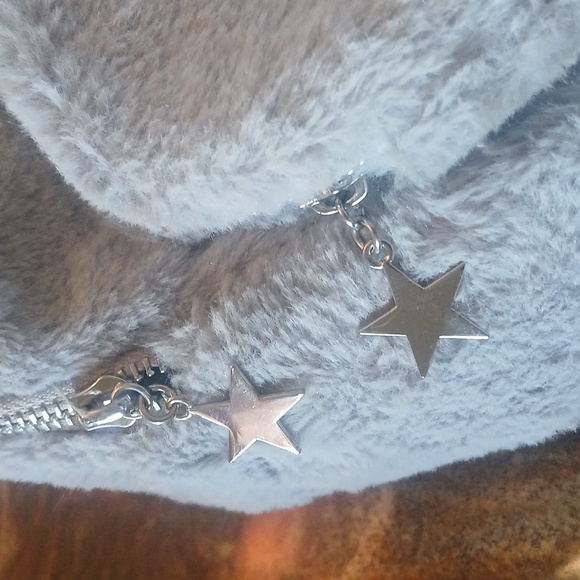 Fluffy Gray Mini Backpack - Picture 3 of 4